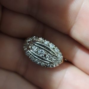 Vintage 14kt Gold & Mine Cut Diamonds Ring 8.25